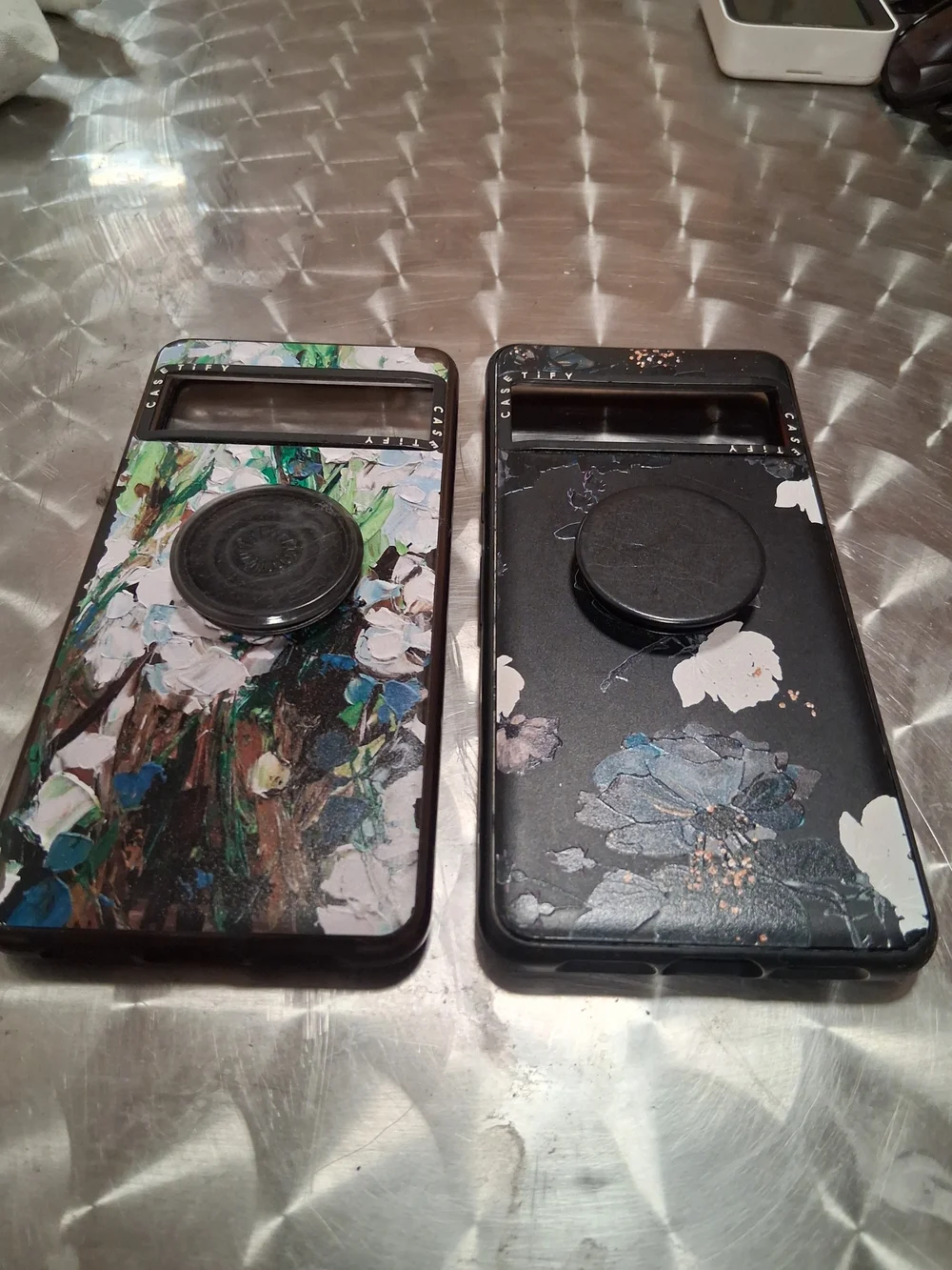 Magsafe Casetify Floral Paint & Dark Floral Black Phone Cases W/ Pop Sockets